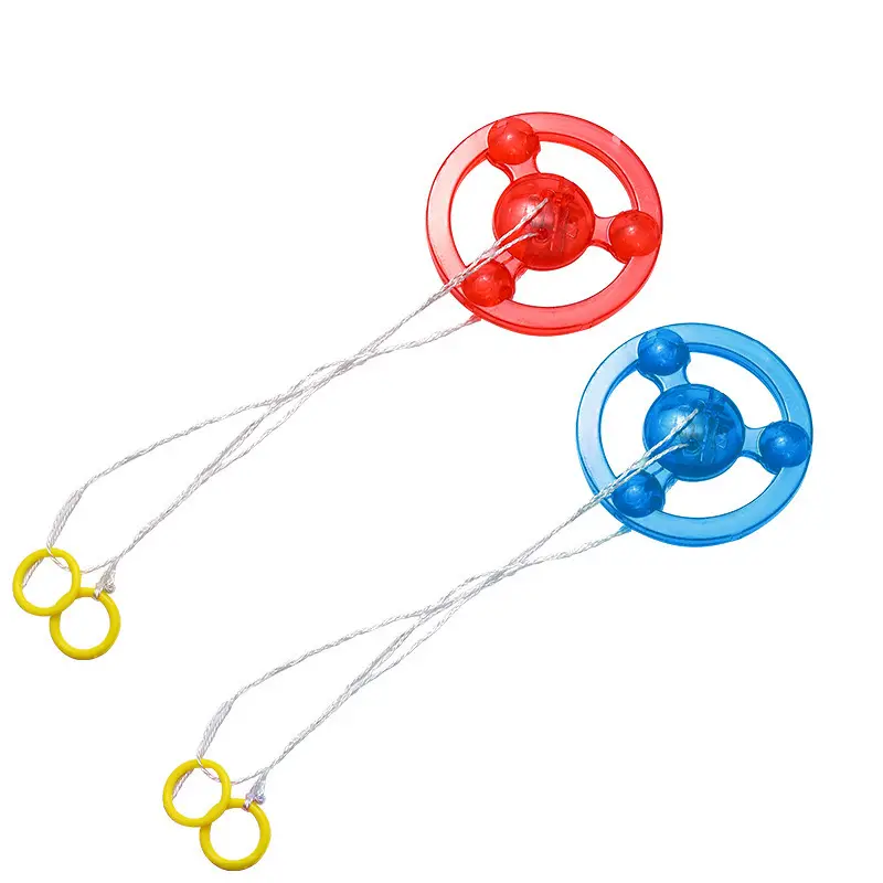 Vente en gros de jouets lumineux pour enfants Cordon de traction Volant clignotant Volant clignotant Gyroscope clignotant Jouet gyroscopique classique