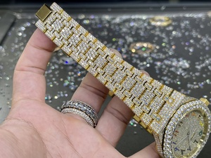 Audemars de alta calidad personalizado resistente al agua 41mm 4302 movimiento 15500 oro árabe VVS reloj de moissanita de hielo de diámetro completo - Product Image 5
