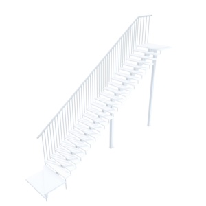 <span class=keywords><strong>Escalera</strong></span> Recta Exterior de Una Sola Vía <span class=keywords><strong>con</strong></span> Barandilla de PVC y Pulverización Electrostática de Alta Temperatura para Ahorrar Espacio - Product Image 4