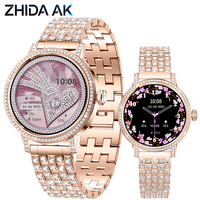 Neue I229 Damen Smartwatch mit Glitzerkristallen, 1,27-Zoll-Display, Herzfrequenzmesser, Schrittzähler, Anruf- und Nachrichtenpush, Modische Sportuhr OEM