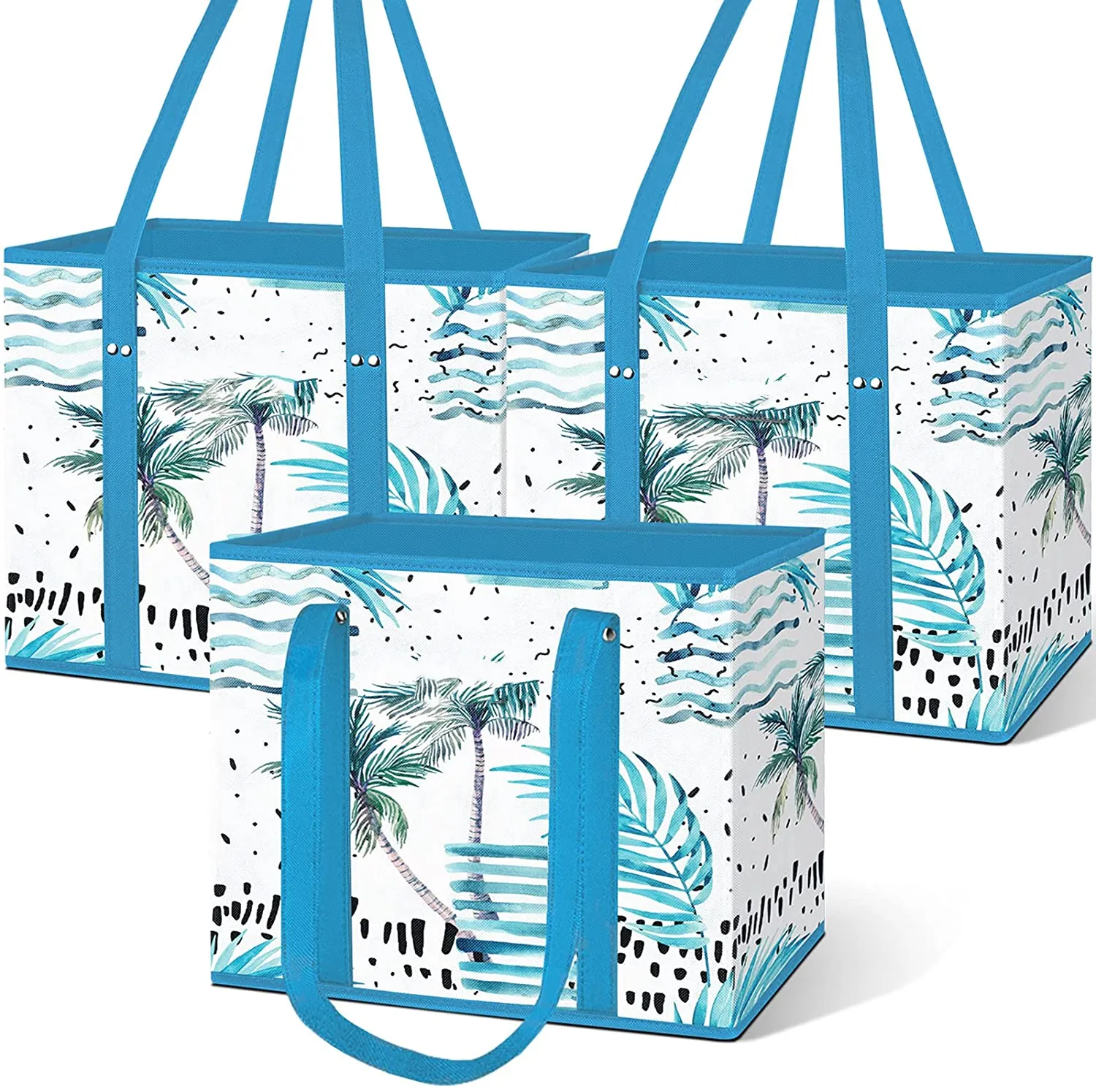 Heavy Duty Custom Logo Reusable Foldable Grocery Tote Bag Durable Folding Shopping Bag