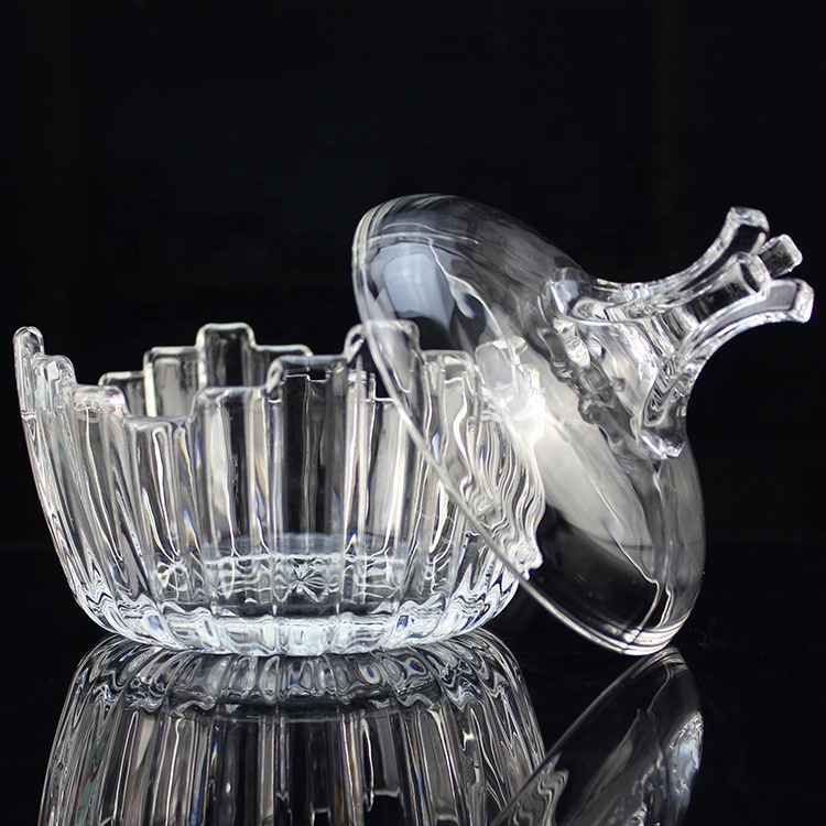 Fengming Nouveau Design 126*126*137mm 0.6kg Populaire Créatif Cristal Clair Pot À Bonbons Pour Collection