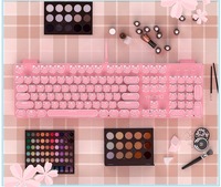 Hotswappable Keyboard Volume Button White+blue Mix Color Keycaps Keyboard Usb Wired Mechanical Gaming Keyboard