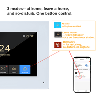 Bel pintu jarak jauh layar sentuh ponsel, Wifi, monitor dalam ruangan, aplikasi Tuya, sistem interkom pintar, deteksi gerakan, pintu Video IP, telepon, layar sentuh, bel pintu jarak jauh