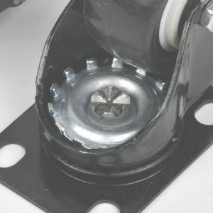 ล้อโพลียูรีเทนขนาด 1.5 นิ้ว แบบหมุนได้ พร้อมเบรก ทำงานเงียบ แบบมีรูยึด ล้อแบบมีลายดอกยาง - Product Image 4