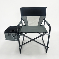 Chaise de camping pliable légère Logo Travel avec accoudoirs, porte-gobelet et sac isotherme latéral