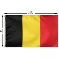 Drapeau belge 90x150cm, résistant à l'eau et aux UV, avec œillets durables pour jardin et cour