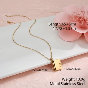 Collana con Ciondolo a Forma di Busta d'Amore <span class=keywords><strong>per</strong></span> <span class=keywords><strong>San</strong></span> <span class=keywords><strong>Valentino</strong></span> 2026, Placcata in Oro 18K, Acciaio Inossidabile con Zirconi, Regalo Fai-da-Te <span class=keywords><strong>per</strong></span> <span class=keywords><strong>Lei</strong></span> - Product Image 6