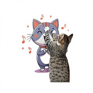 Rascador Vertical para Gatos con Diseño de Dibujos Animados, Montable en Pared, Material de Fieltro Resistente al Desgaste, Juguete para Gatos - Product Image 1