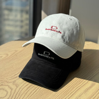 Casquette de baseball en coton brodée vintage structurée à large bord pour femme, vente en gros