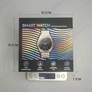 KM95 AMOLED montre intelligente en acier inoxydable écran 1.32 pouces ATS3085L puce Fitness Bracelet double sangles Gloryfitpro Smartwatch hommes - Product Image 6