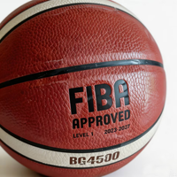 Ballon de basketball de compétition BG4500, taille 6/taille 7, en caoutchouc PU, ballon de sport, logo personnalisé en usine, résistant à l'usure, haute durabilité