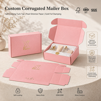 Boîte d'expédition de luxe pour cosmétiques, en carton ondulé robuste avec logo en feuille d'or, fournisseurs en gros