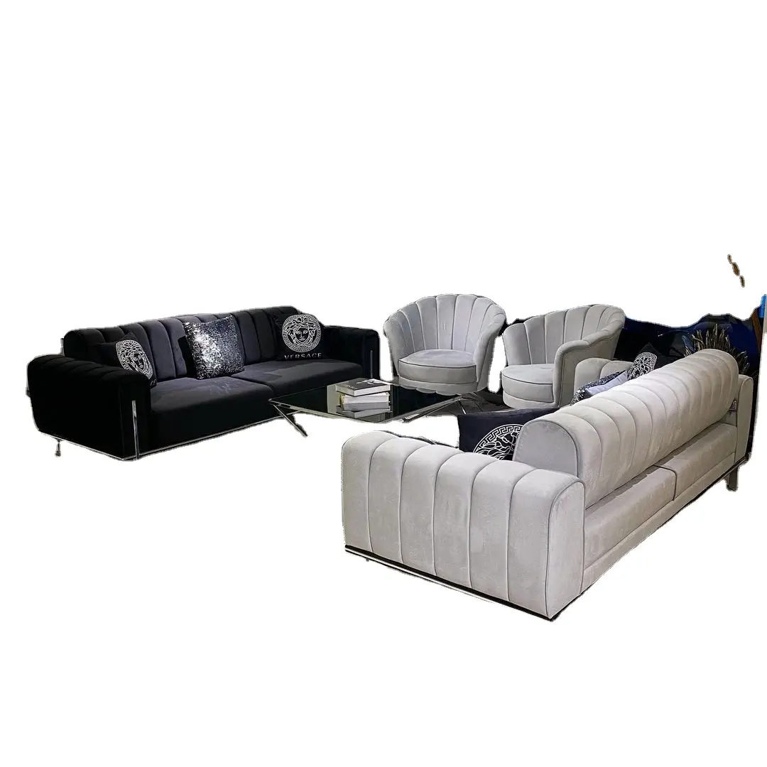 Phòng khách sofa với giường và ngực Vải Xóa Được 32 DNS miếng bọt biển màu xám 40 màu sắc khác nhau tùy chọn cơ chế-Giường (3 + 3 + 1)