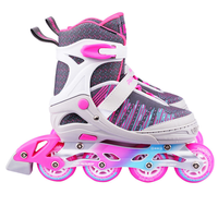 Patins à roulettes 3D à tricotage volanté, réglables, 4 roues, avec frein lumineux inclus, pour l'extérieur, à prix abordable – Vente Flash