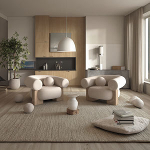 Sillón Individual Nórdico Moderno Más Popular de Madera Maciza con Fundas de Tela Diseño Perezoso de Un Asiento para Sala de Estar - Product Image 3