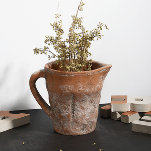 Maceta suculenta con asa para jardín, decorativa, con logotipo personalizado, <span class=keywords><strong>forma</strong></span> <span class=keywords><strong>de</strong></span> <span class=keywords><strong>taza</strong></span> única, para interiores, decoración del hogar, cemento - Product Image 1