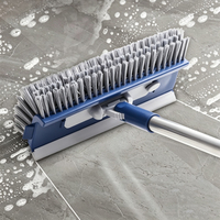 Brosse de nettoyage de sol multifonctionnelle 6-en-1 avec raclette latérale et brosse de détail en PP et TPR