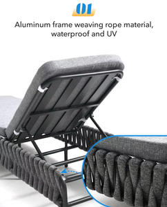 Chaise longue <span class=keywords><strong>de</strong></span> plage <span class=keywords><strong>en</strong></span> alliage d'<span class=keywords><strong>aluminium</strong></span> imperméable pour extérieur et dossier réglable, légère, pour balcon, <span class=keywords><strong>jardin</strong></span>, cour, mobilier <span class=keywords><strong>de</strong></span> balcon - Product Image 5