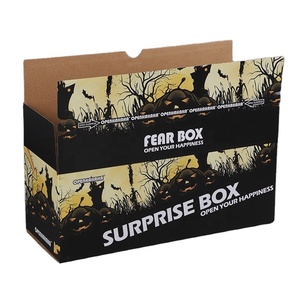 Custom Logo Printing Black Packaging Paper Gift Box Zipper Corrugated Cardboard Box for Halloween