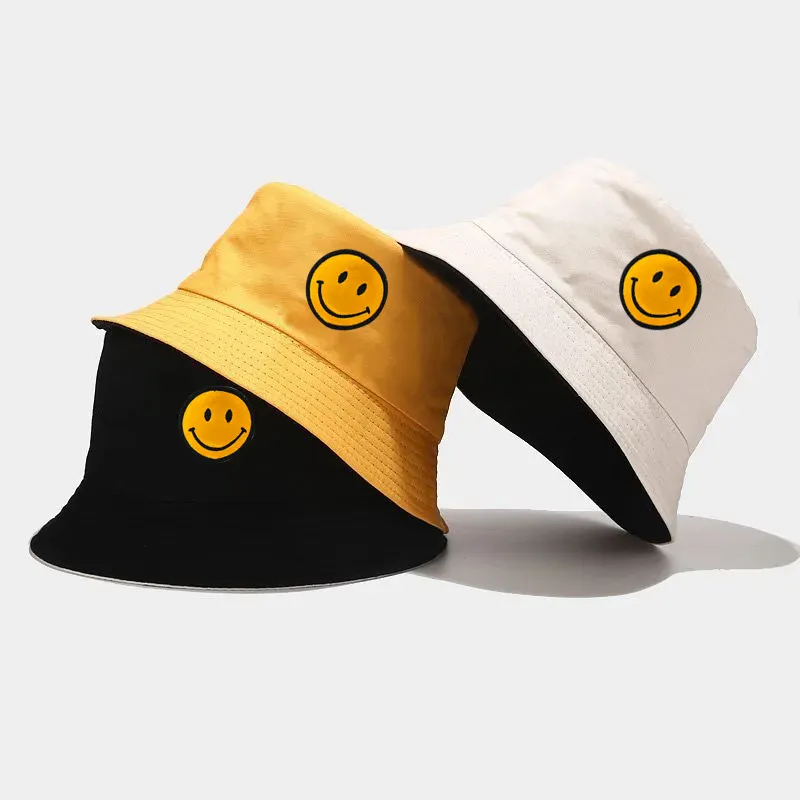 Cappello da pescatore reversibile in tinta unita di design all'ingrosso berretto da pesca in cotone logo personalizzato ricamo Unisex cappelli da sole estivi