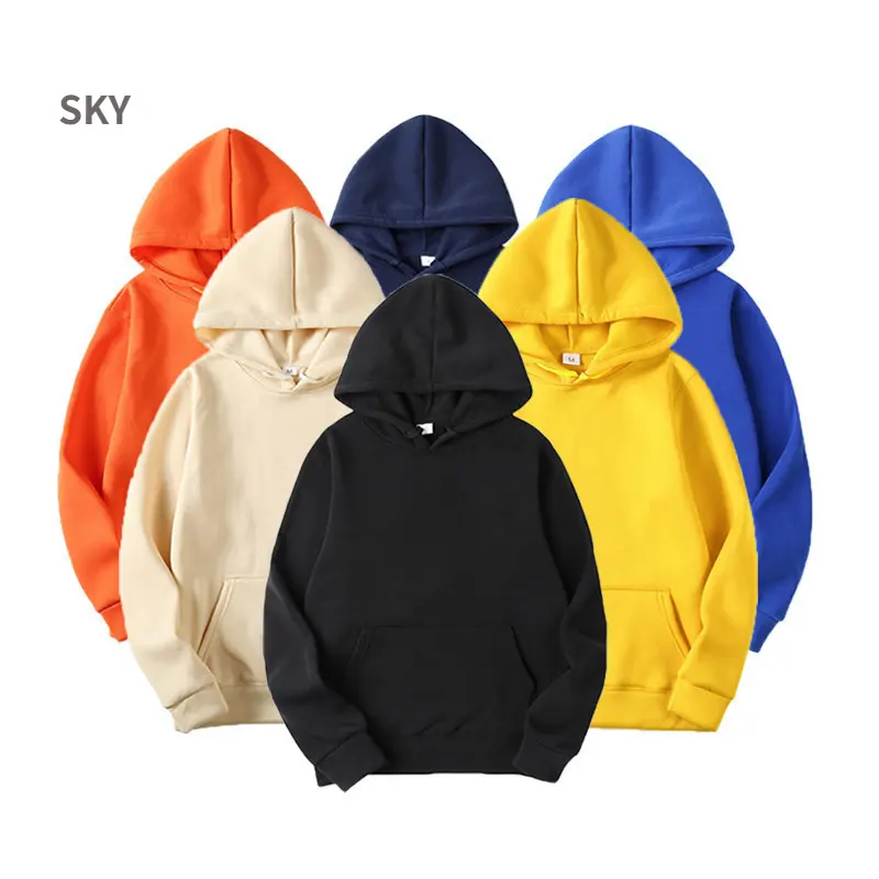 2023 New men's solid color hooded pullover men's sweatshirt speed sell through wish