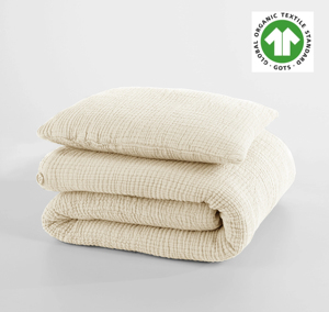 Parure <span class=keywords><strong>de</strong></span> <span class=keywords><strong>couette</strong></span> <span class=keywords><strong>vintage</strong></span> en mousseline biologique douce, personnalisée, double couche, en gaze, pour adulte, très grande taille - Product Image 3