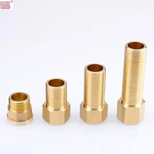 Bague en laiton/cuivre usinée CNC sur mesure pour <span class=keywords><strong>tuyau</strong></span> d'eau haute pression, raccords de tuyauterie épaissis plaqués, avec filetage extérieur/intérieur disponible - Product Image 1