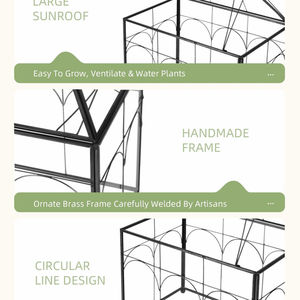 Terrario de Vidrio Grande y Alto para Plantas, con Tapa, para Interiores, de Sobremesa, para Orquídeas y Suculentas - Product Image 4