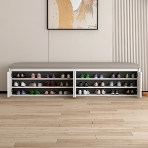 ม้านั่งเปลี่ยน<span class=keywords><strong>รองเท้า</strong></span>ไม้เนื้อแข็งสำหรับทางเข้าบ้าน พร้อมตู้เก็บ<span class=keywords><strong>รองเท้า</strong></span>ในตัว และม้า<span class=keywords><strong>นั่ง</strong></span>ยาววัสดุ PP สำหรับ<span class=keywords><strong>นั่ง</strong></span><span class=keywords><strong>ใส่</strong></span><span class=keywords><strong>รองเท้า</strong></span> - Product Image 3