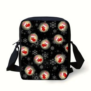 Christmas Series Messenger <b>Bag</b> Dual-purpose <b>Change</b> <b>Bag</b> Shoulder <b>Bag</b> Cartoon Christmas Snowman Pattern - Product Image 3