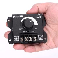 Contrôleur LED PWM ESANN DC12V 24V 30A avec bouton en acier inoxydable, variateur de lumière avec une charge maximale de 720W pour bandes LED