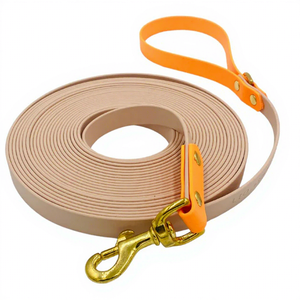 Laisse pour chien robuste orange néon personnalisée, imperméable, à dégagement rapide, de luxe, tendance, réglable, tactique, sécurisée, enduite de PVC - Product Image 2