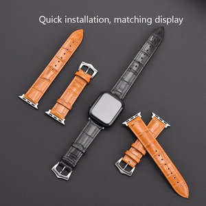 新しいスタイルの牛革本革時計バンドApple <span class=keywords><strong>Watch</strong></span> 20mmコネクタ付きカラフルな革時計ストラップIwatch - Product Image 4