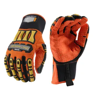 Wholesale anti vibration Impact mechanical Protective heavy duty work Gloves Oil Wear Resistant Safety Work Gloves