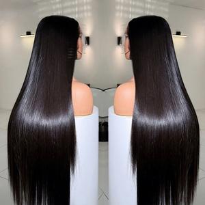 Perruques de luxe sans colle en cheveux humains vietnamiens super double drawn, lisses comme des baguettes, avec dentelle frontale 13x6 pour femmes, vente en gros en ligne - Product Image 1