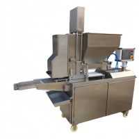 Presse à hamburgers automatique commerciale en acier inoxydable 304, plateau de 140 mm, convoyeur, production de 70-180 kg/h, moteur, pompe, roulement, multi-tension