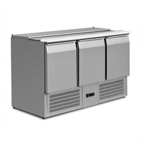 Table de préparation de salades réfrigérée en acier inoxydable 304 pour comptoir de bar à salades commercial, idéale pour les restaurants de restauration rapide - Offre Spéciale