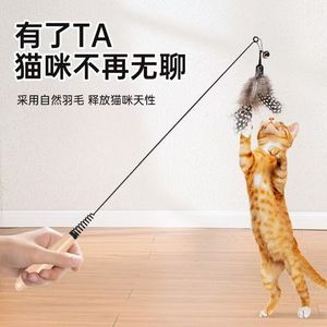 Juguete de plumas de poste largo de alto rendimiento para gatos artefacto de autoentretenimiento que consume energía para jugar - Product Image 4