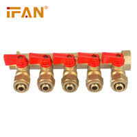 Collecteur de chauffage au sol IFAN 2-6 voies en laiton, collecteur d'eau en laiton 3/4 pouces