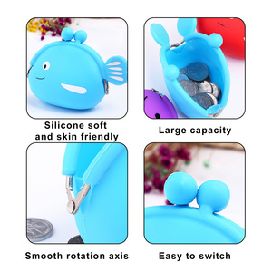 Mini porte-monnaie en silicone imperméable en forme de poisson coloré, à fermeture éclair, pour enfants, cadeaux de fête, boutiques de cadeaux - Product Image 4
