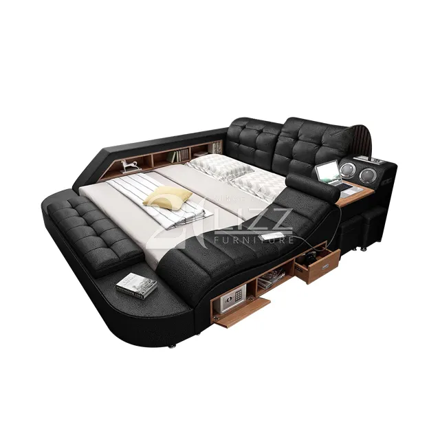 Modern Luxury Bedroom Furniture Multi-functional Storage Bed