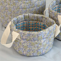 Panier de rangement matelassé floral de qualité supérieure, lavable en machine, en tissu, pour le tri des sous-vêtements, des jouets et des articles divers à la maison