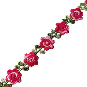 Оптовая продажа, фабричные хлопковые Цветочные петельки с вышитой кружевной отделкой с разными узорами для «своими руками» - Product Image 1