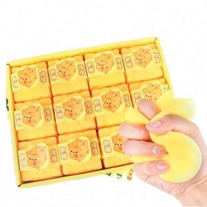 Cheese Squishy 10cm Cube <b>Block</b> Squishy Fidget Toys for Adults & Teens Stuffers Sensory Squeeze Toys for Stress Relief - Product Image 2