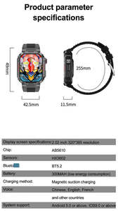 Montre connectée sportive triple protection pour hommes, étanche IP68, compatible avec la langue arabe, appels Bluetooth, écran carré IPS - Compatible - Product Image 4