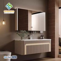 2025 OEM Juerte 48 pouces salle de bain vanité haut ensembles complets Table bureau armoire panneau miroir évier robinet Rock salle de bain vanités chambre