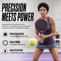 Raquette de padel en carbone tressé, structure Elite Wing, noyau en mousse équilibré, performance tactile de précision, vente en gros très demandée