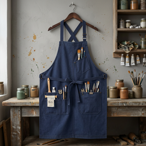 Tablier de peintre en toile 12 oz à couverture intégrale avec emplacements pour pinceaux de plusieurs tailles - Product Image 3
