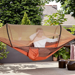 <span class=keywords><strong>Hamac</strong></span> de camping portable d'extérieur durable avec moustiquaire automatique à ouverture rapide en nylon résistant - Product Image 1